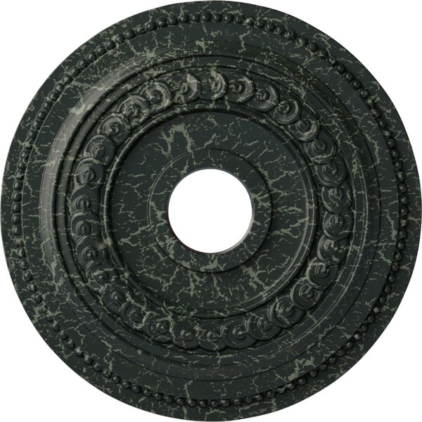 Ekena Millwork Oldham Ceiling Medallion (Canopies up to 8 5/8"), 18"OD x 3 3/8"ID x 7/8"P, Painted Turtle Crackle CM18OL1PTC - main